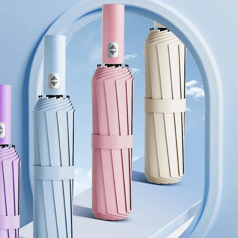 Ombrello automatico Xiaomi 24 Ombrello automatico in tinta unita a forma di osso Luce pieghevole Parasole esterno di grandi dimensioni Protezione UV