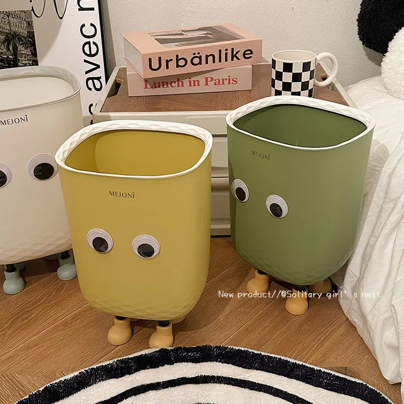 Cute Creative Trash Can Large Capacity Household High Aesthetic Value Living Room Dormitory Office Large Storage Paper Basket