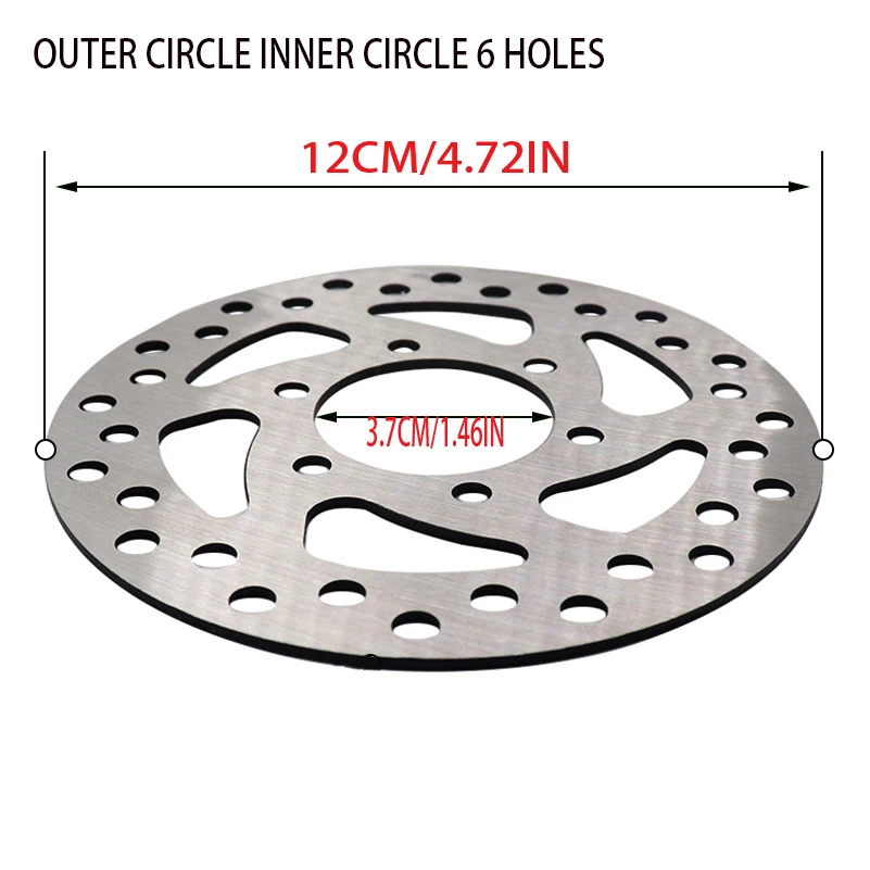 Electric Scooter Cycling Disc Brake Rotor 120mm 3 Hole 6 Hole Brake Rotors with Screws Mounting Hole Spacing 33mm/44mm/48mm