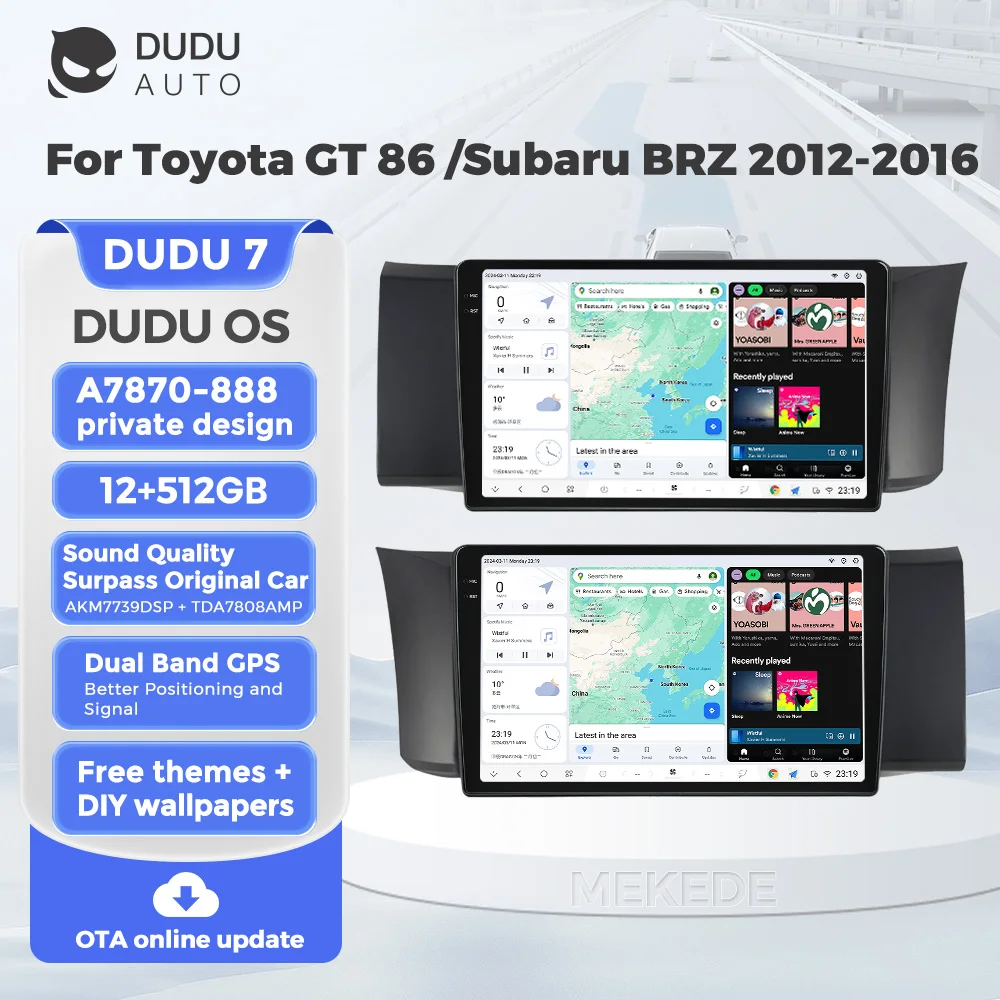 DUDUAUTO DUDU7 Android Wireless Carplay Car Radio For Toyota GT 86 Subaru BRZ 2012-2016 Multimedia Player Dual band GPS WIFI BT