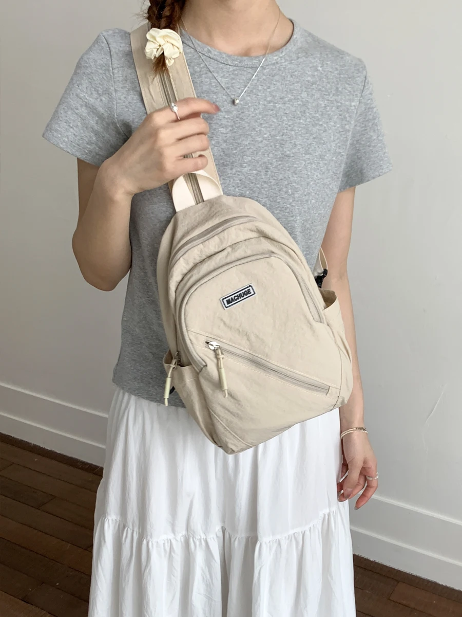 

Outdoor ex Casual Fitn Bapa Simple Design Nylon Material Zipper Closure Faionable Commuting Sle Versatile Cros...