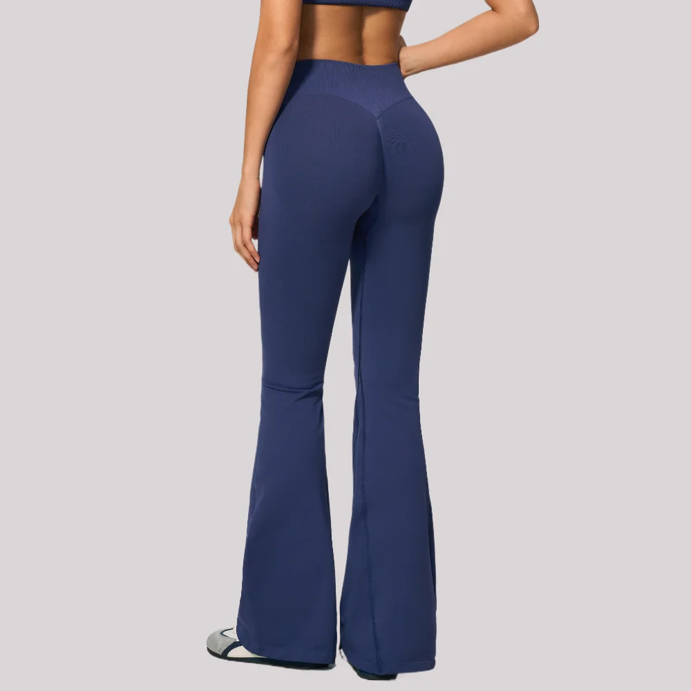 Women Seamless High Waist Scrunch Butt Flare Yoga Leggings Stretch Bootcut Pants Gym Pilates Running Workout Fitness Athletic