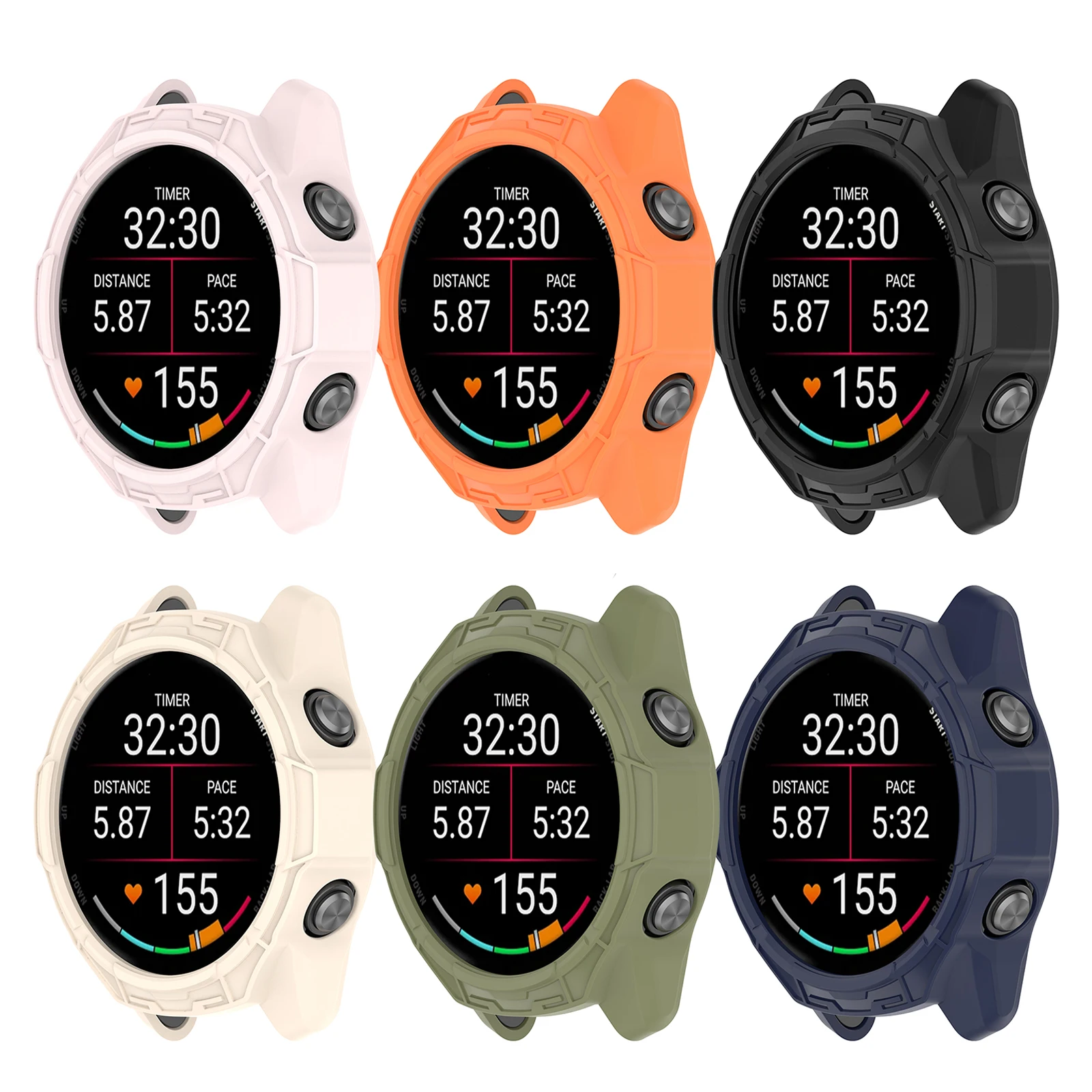 Silicone Case for Garmin Forerunner 70/170 Smart Watch Screen Protector All-around Bumper for Forerunner 70/170 Case Accessories