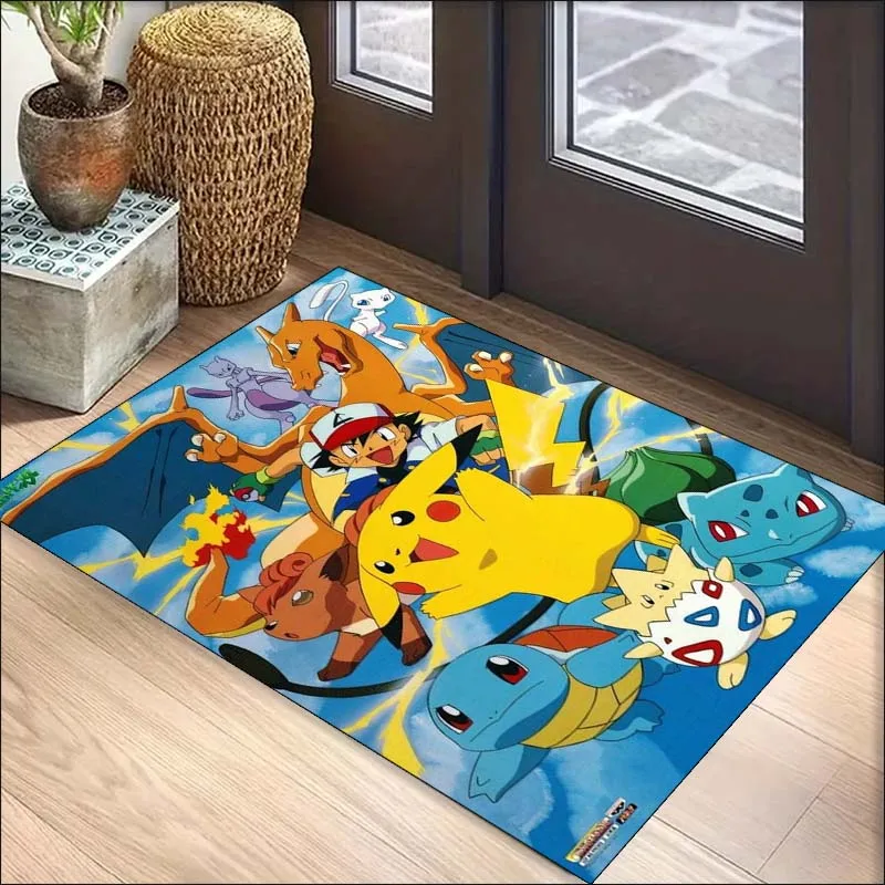 Cute Cartoon Pokémon Print Carpet Living Room Bedroom Large Area Soft Comfortable Decorative Carpet Exquisite Gift