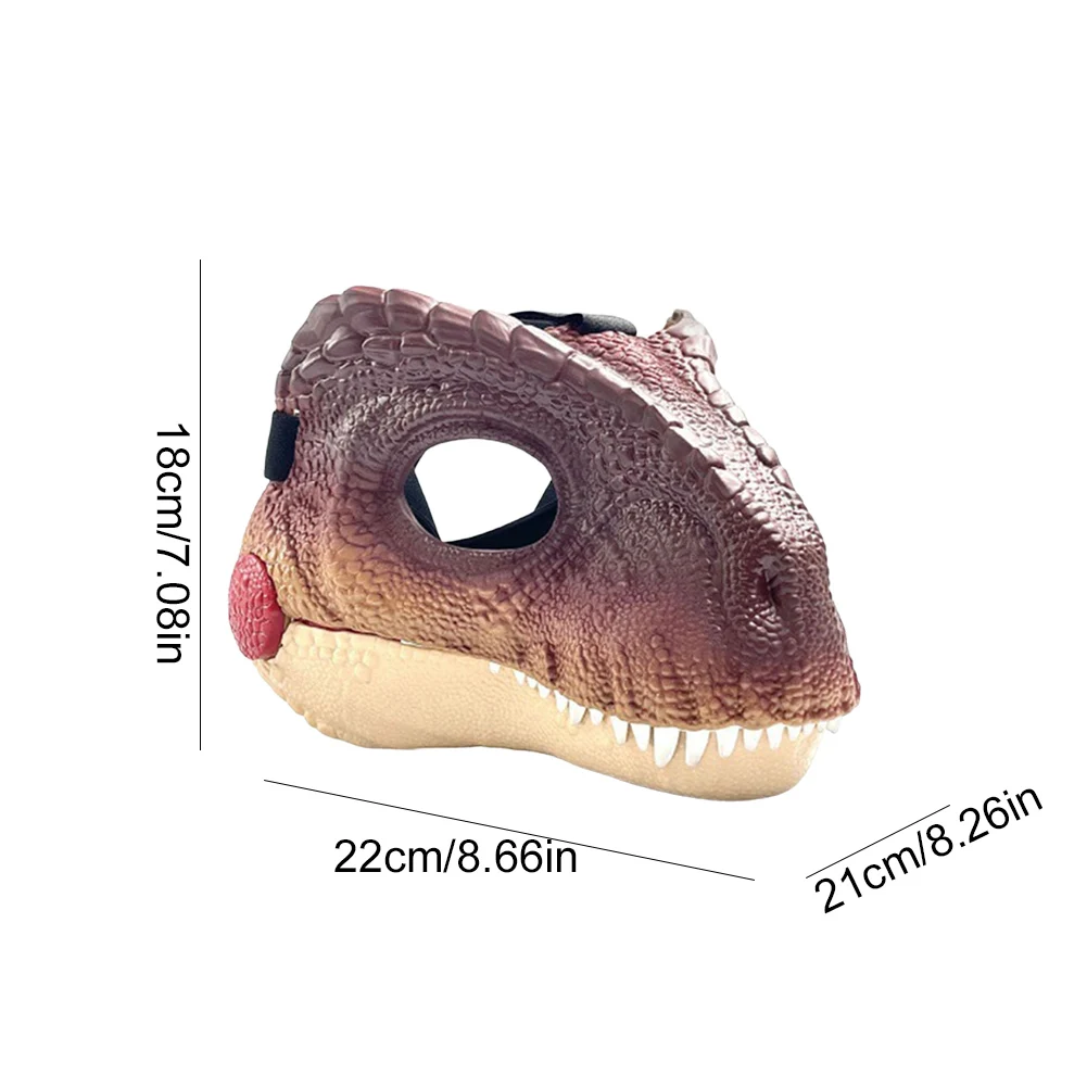 Dinosaur Head Face Mask with Dinosaur Scream Lifelike Dinosaur Mask Headwear Raptor Dinosaur Mask Party Cosplay Props