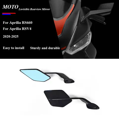 RS660 2025 Rearview Mirror Fit For Aprilia RSV4 RS660 2020-2025 New Motorcycle Rear View Mirrors Adjustable Aluminum Mirror