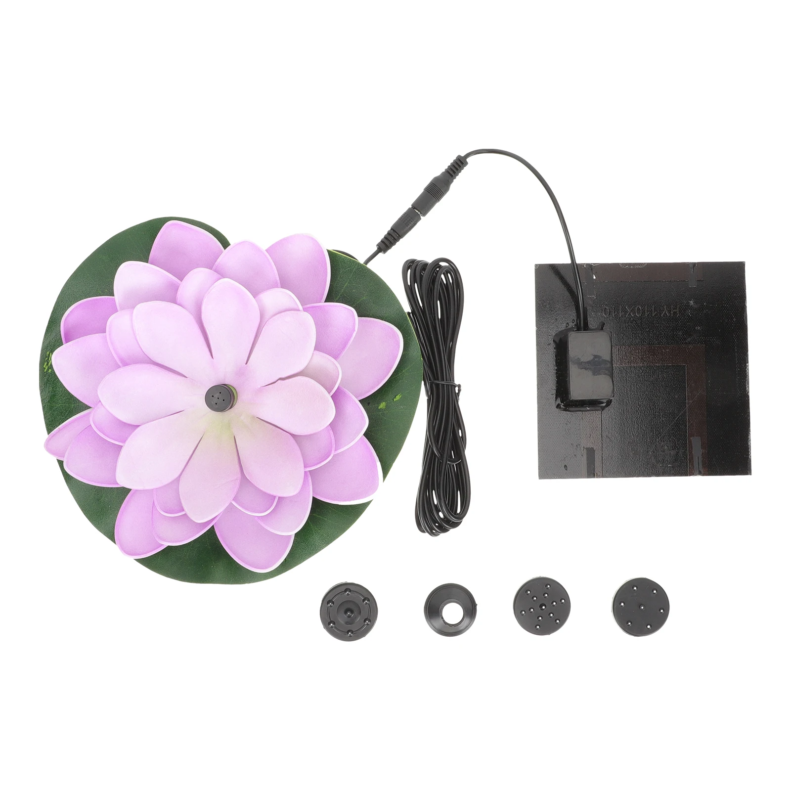 

1 set Solar Fountain Lotus Durable ABS Material Solar Charged Pond Garden Decoration Water Lily Fountains Outdoor Artificial