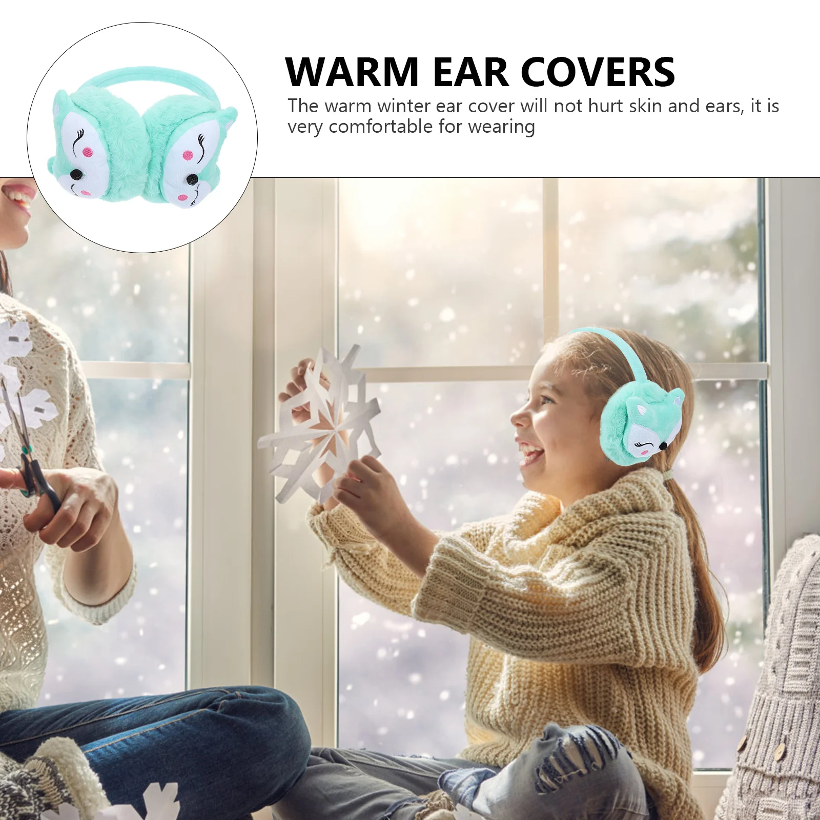1 قطعة غطاء للأذنين الشتوية الدافئة الأذن يغطي الحرارية واقي أذن للتزلج في الهواء الطلق على الجليد التنزه التزلج الكرتون #6