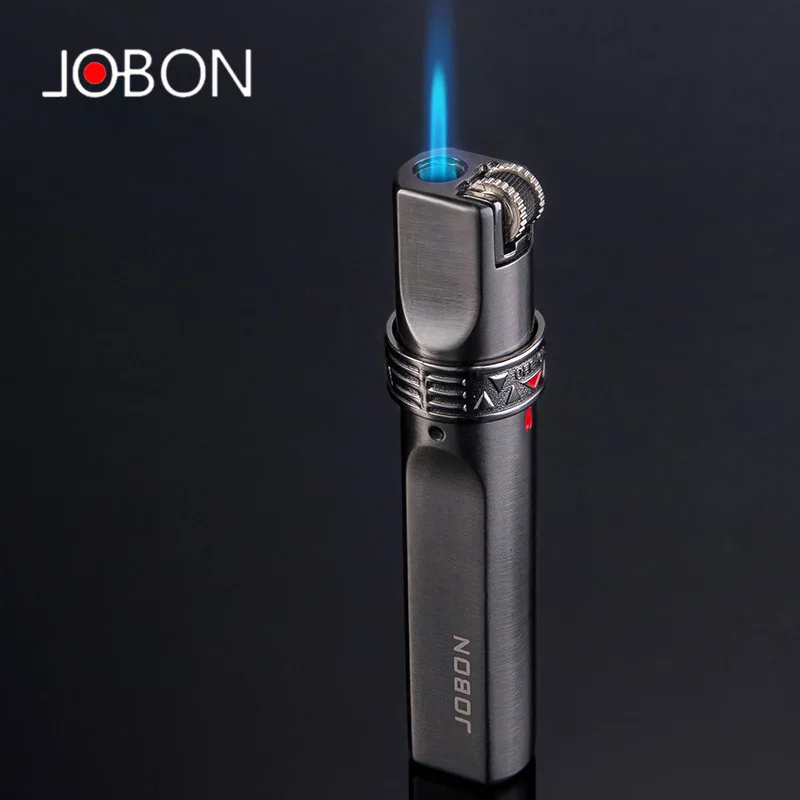 JOBON Windproof Butane Gas Lighter Outdoor Inflatable Turbo Jet Grinding Wheel Cigarette Lighter Cigar Smoking Tool Men's Gift