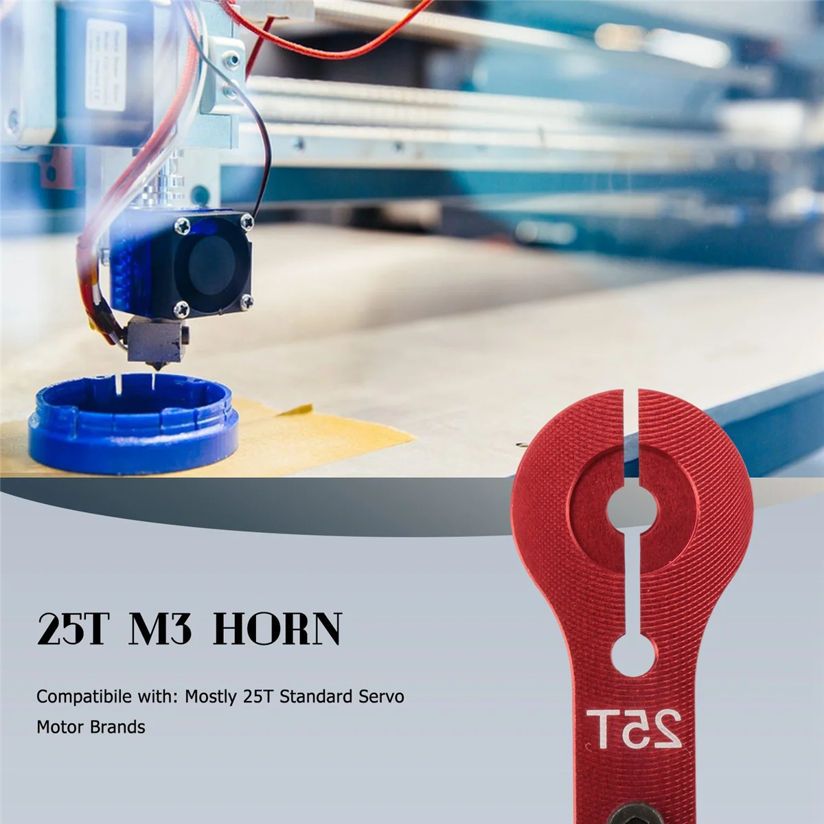 FLLF 6Pcs 25T Aluminum Servo Horn M3 threads Steering Arm High Torque Servos Motors Parts RC Car Plane Boat