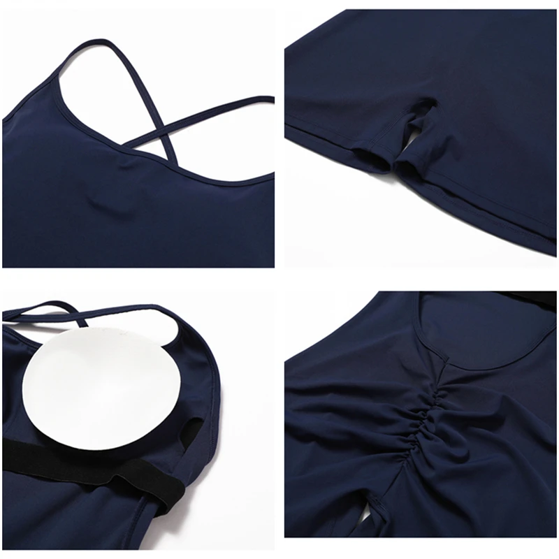 YEAE-ملابس رياضية للنساء ، شورت يوغا مثير ، رومبير رياضي جميل الظهر ، جمبسوت سكرانك المؤخرة ، ملابس رياضية للصالة الرياضية