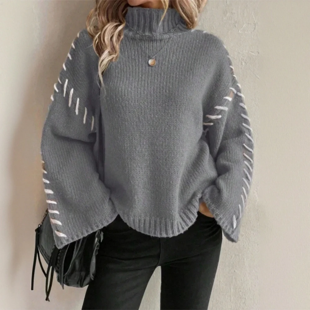 

Women's Elegant Plain Long Sleeve Turtleneck Sweater Autumn Regular Fit Daily Basic Top