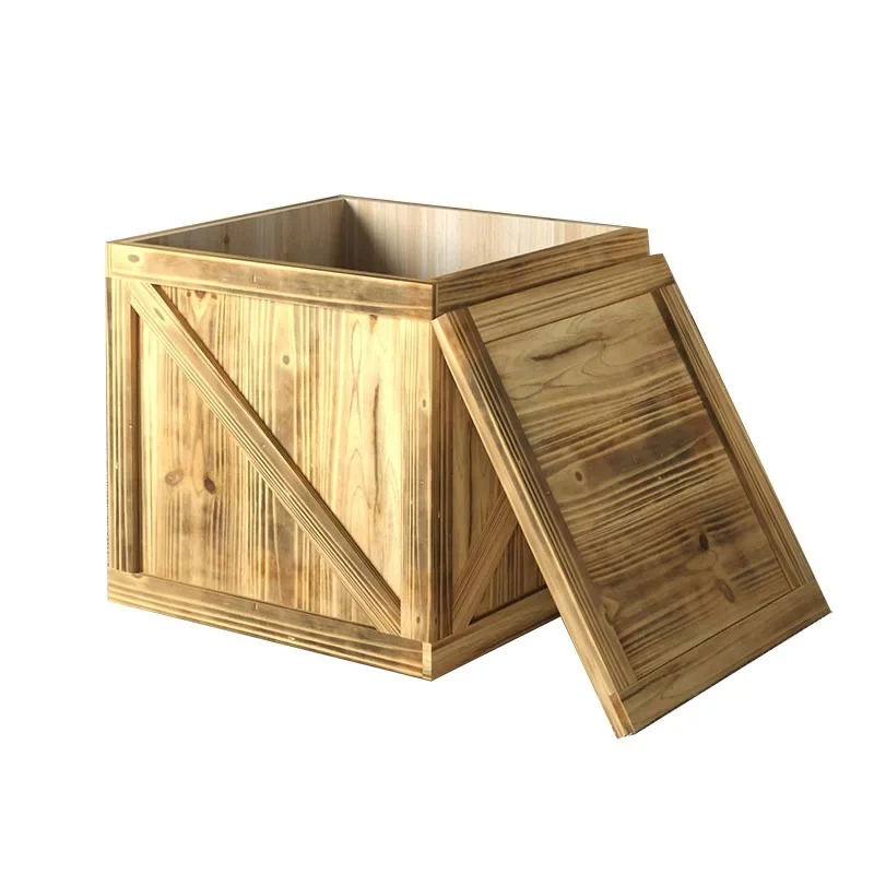 Retro old wooden box square storage box photography props decoration indoor outdoor stage display ornament storage box