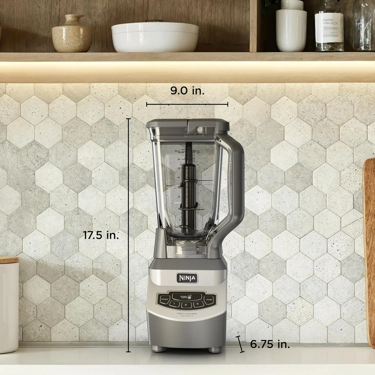 Professional 1100-Watt Blender with 72-oz Pitcher, 2 To-Go Cups for Smoothies, Sauces & More