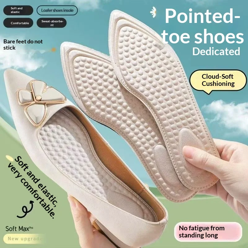 Women Soft Cloud Feel Cushion Insoles Shock Absorb Pain Relief Breathable Deodorant Sweat Wicking High Heel Pads for Summer