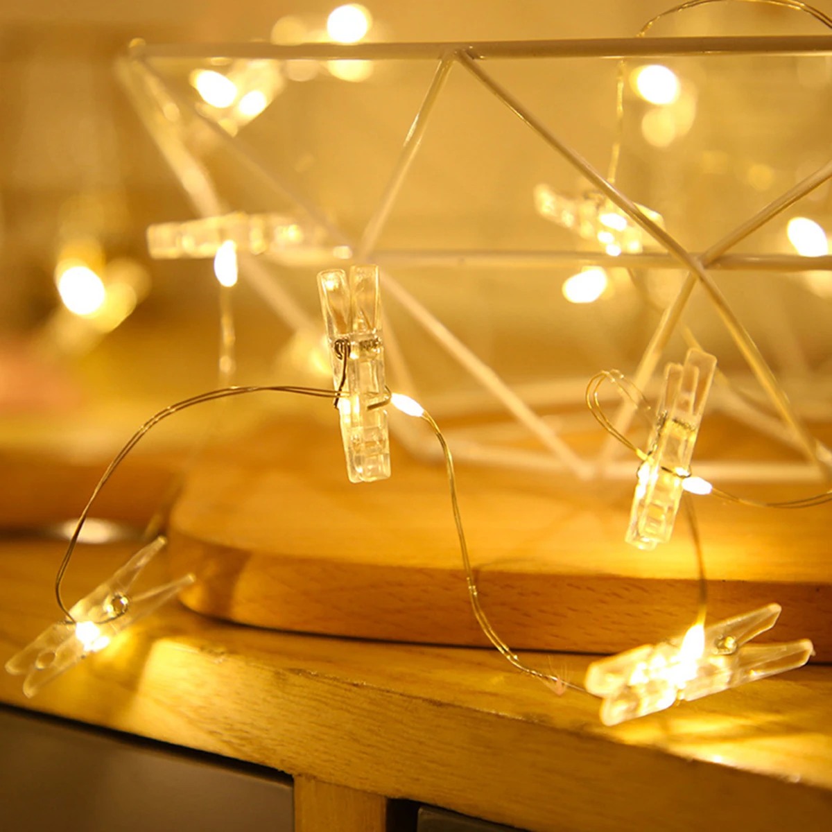 LED string light 2M/5M/10M photo editing fairy light battery powered flower wreath for wall, family party, wedding decoration
