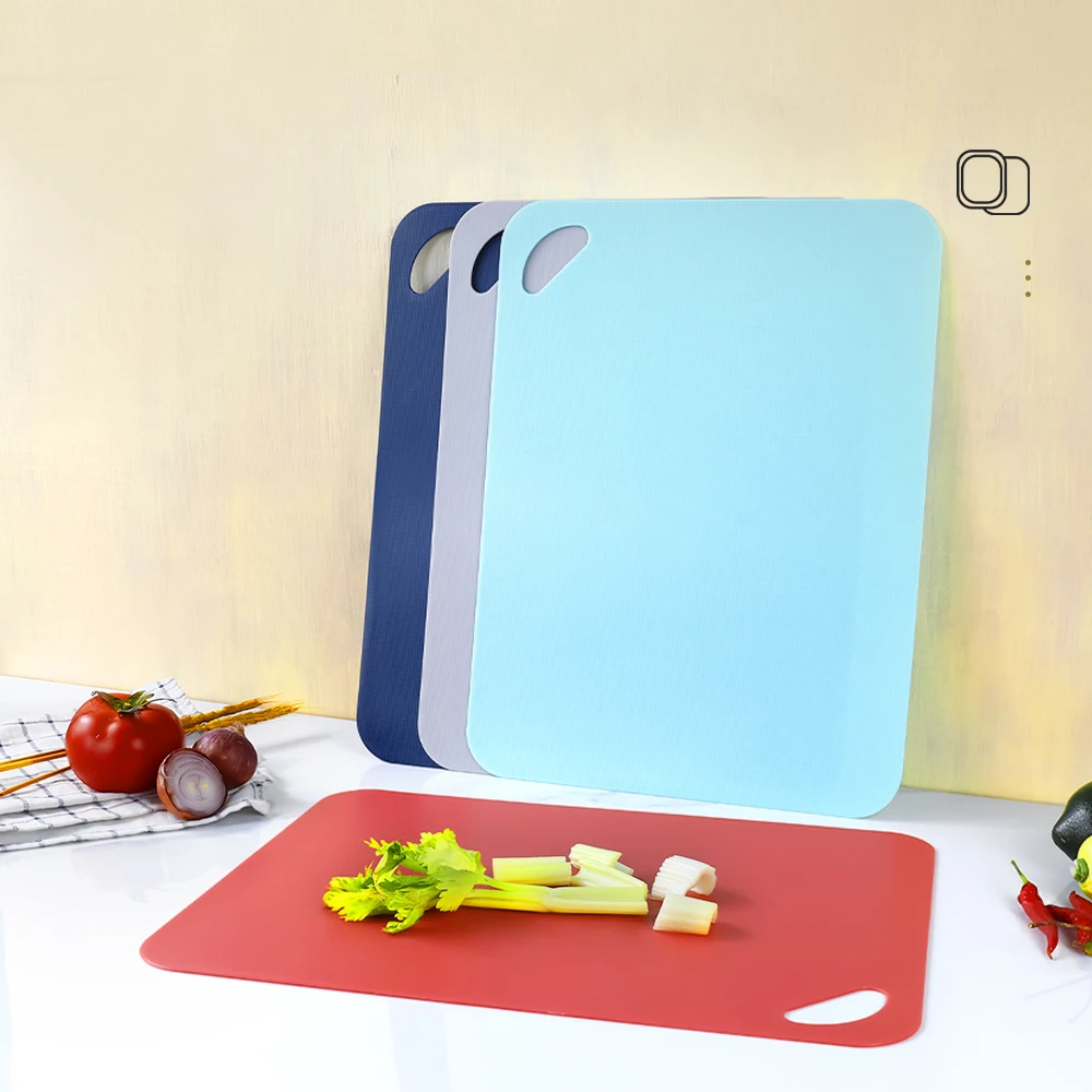 Cutting Mat Set 4pcs Flexible Plastic Cutting Boards Color Coded Chopping Board Portable Non-Stick Classification Chopping Block