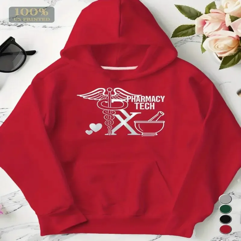 

Зима-Осень, женская одежда, толстовка больших размеров, женская аптека, технический топ с длинными рукавами и символом Rx, дизайн кадуцей, который можно стирать в машине