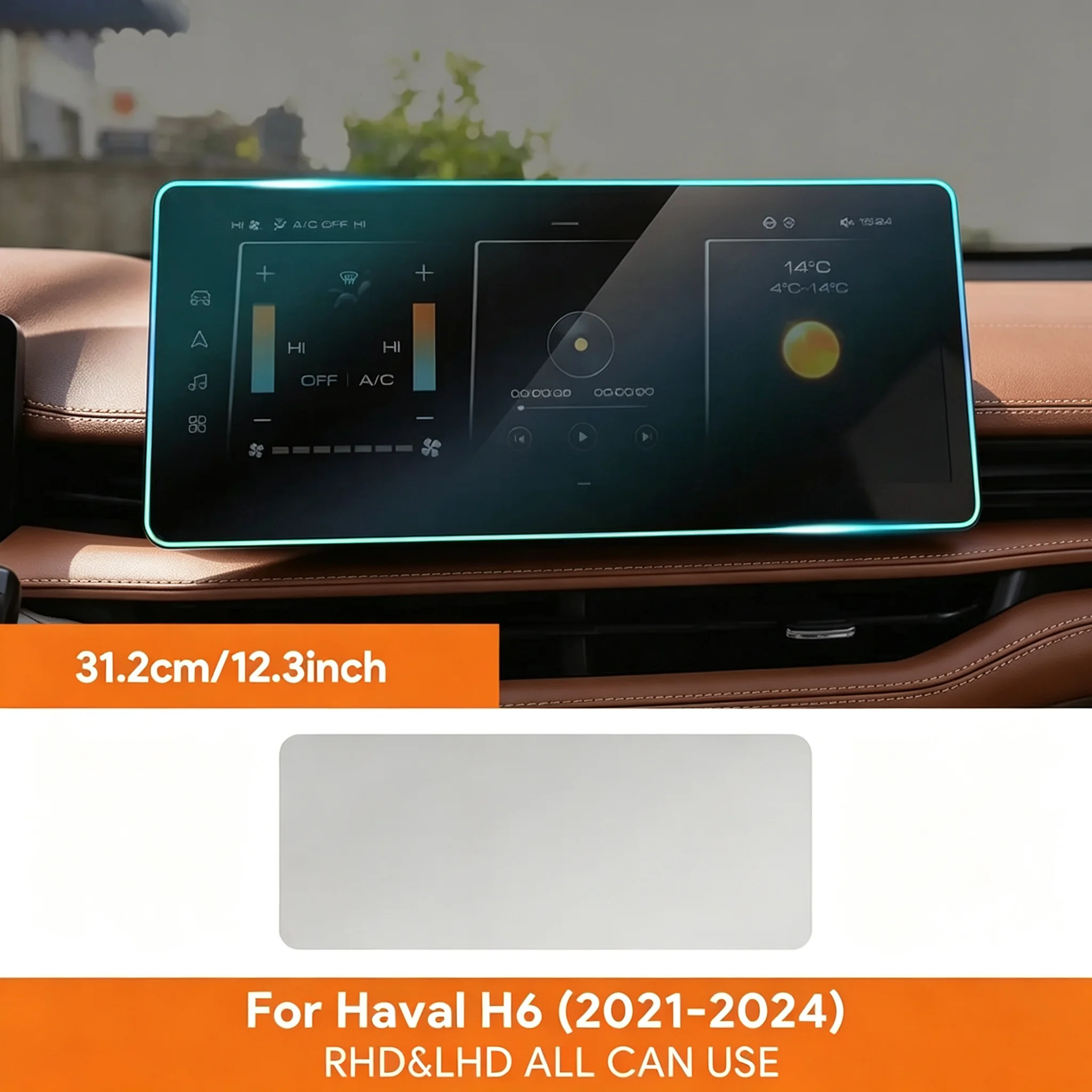 Für Haval H6 3. Generation 2021-2024 Transparente TPU-Schutzfolie für den Innenraum, Getriebepanel und Armaturenbrett, PPF Anti-Kratz-Folie – Detail 5