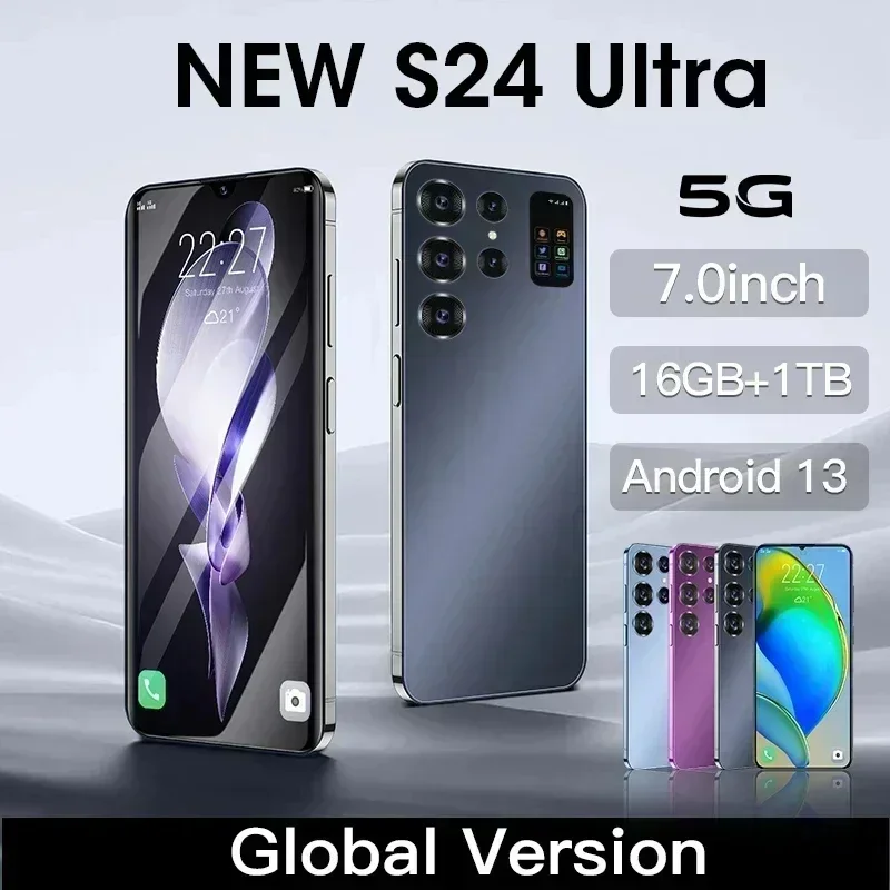 

S24 Ultra smartphone 7.0 HD Screen Cell phone 16GB+1TB Cellphones Dual Sim Face Unlocked 5G Original Mobile Phones Android