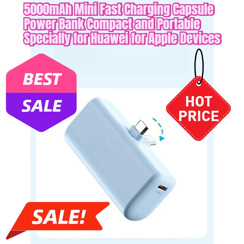 

5000mAh Mini Fast Charging Capsule Power Bank Compact and Portable Specially for Huawei for Apple Devices