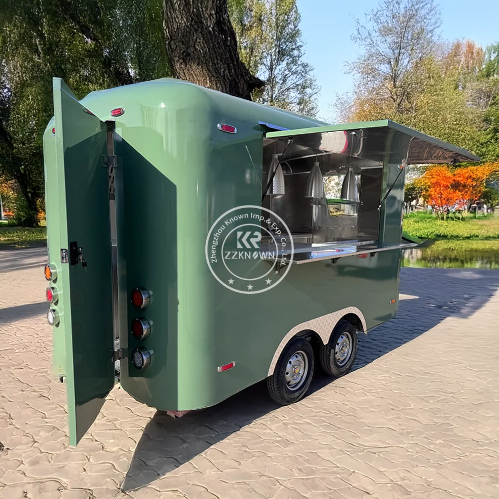 Street Ice Cream Food Truck Mobile Bar Food Trailer BBQ Pizza Cart Concession Pizza Food Truck Kitchen For Sales
