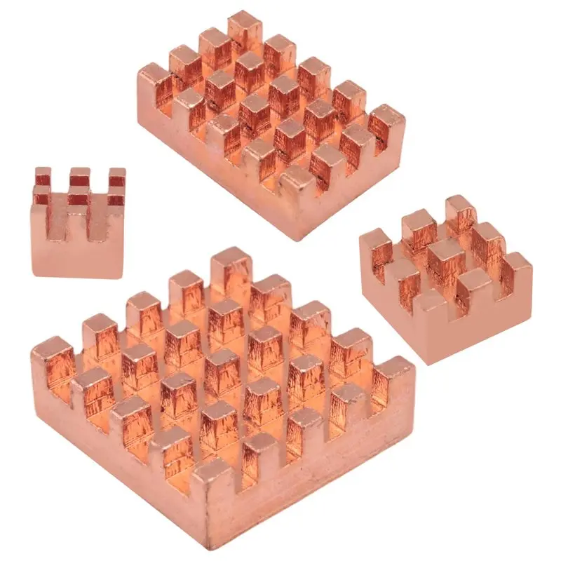 4 Pieces Cooling Copper Heatsink For Raspberry Pi 4B 1G 2G 4G Cooling Heatsinks Cooler(Pure Coper Heatsink)-AU47