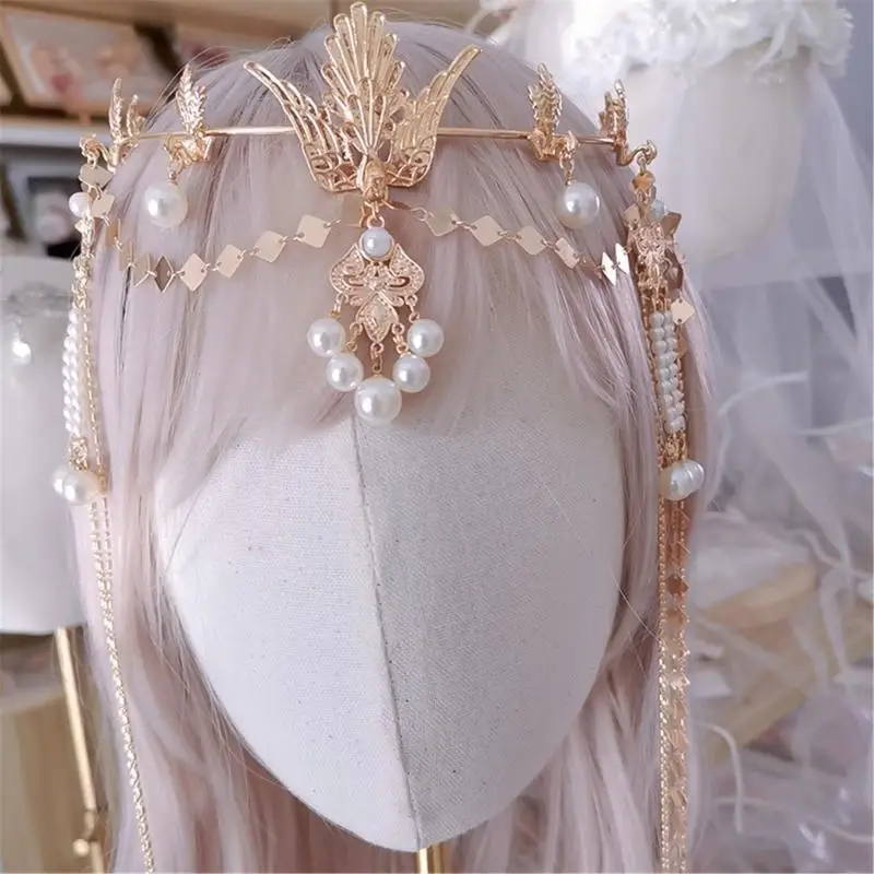 

P9FE Красивые жемчужные короны для невесты и моделей Реквизит для фотографий Косплей Головные уборы Головные уборы для подружек