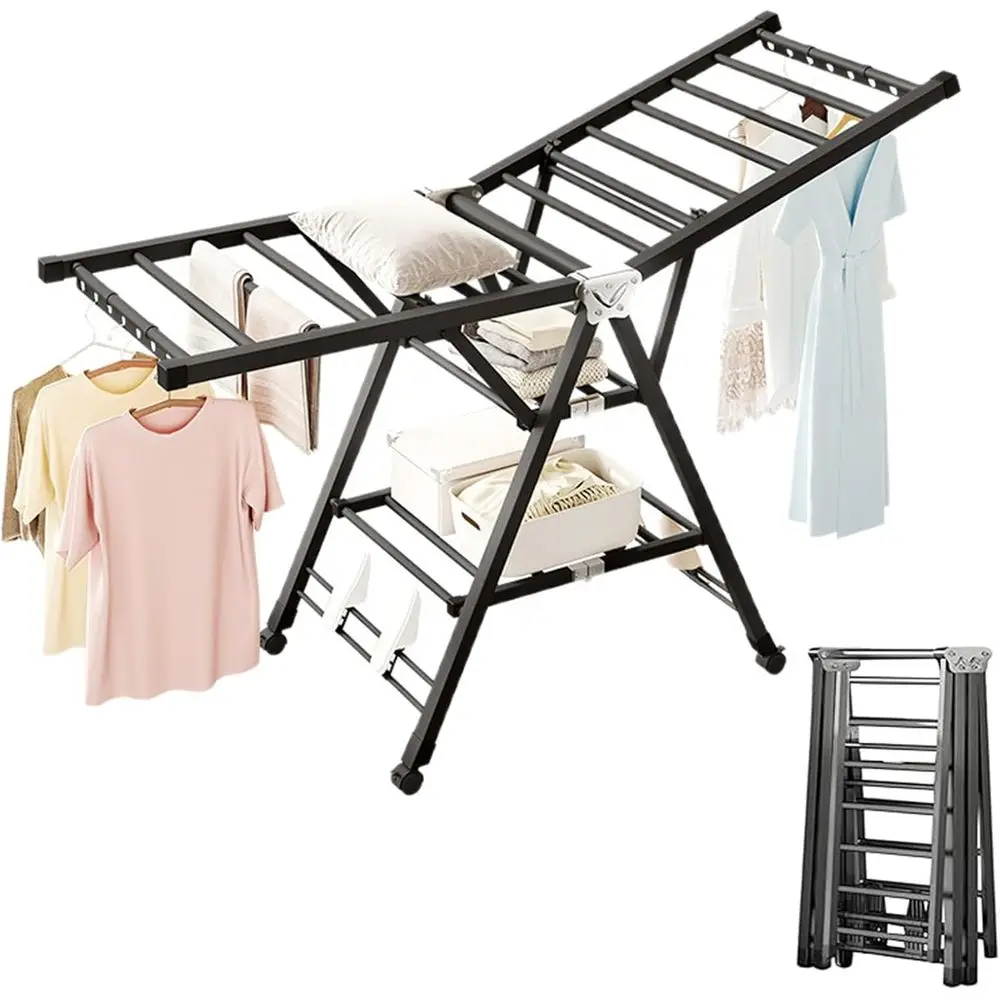 

Складная металлическая сушилка для белья, ультратонкий дизайн для использования в помещении и на улице, 180 см