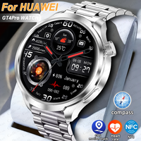 GT4 Pro Health Smart Watch Men 360*360 AMOLED Screen NFC GPS Tracker Compass BT call Blood oxygen IP68 Sport Smartwatch 2025New