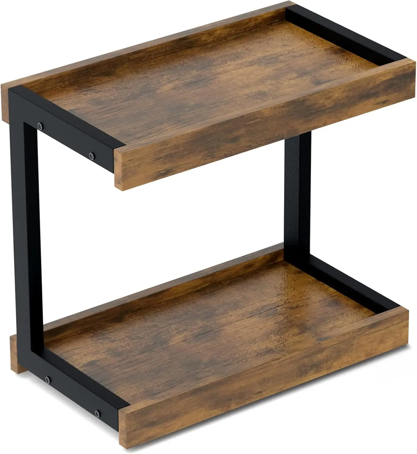 

2 Tier 15.75"x8.9" Large Countertop Shelf Organizer Spice Rack, Coffee Station Organizer for Mugs Cups, Wooden Shelf De