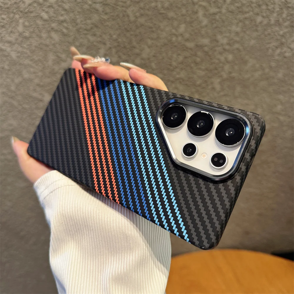 Luxury Colorful Kevlar Carbon Fiber Magnetic Phone Case For Samsung S26 S24 S25 Ultra S23 Plus For Magsafe Wireless Charge Cover