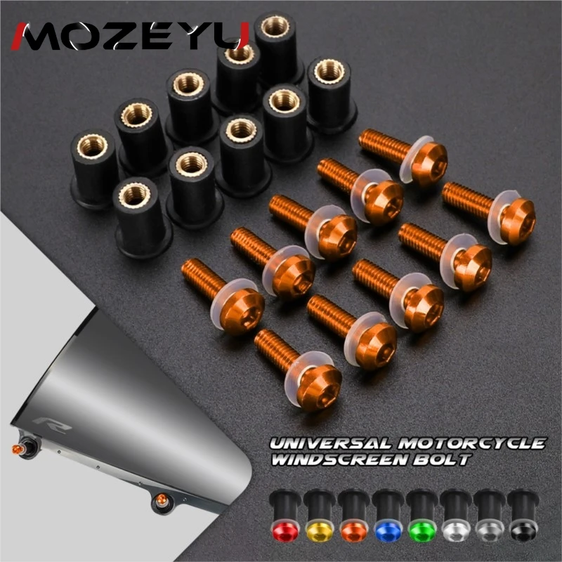 

5MM 10PCS Windscreen Screws For DUKE 125 200 250 390 690 790 890 990 1090 1190 1290 ADVENTURE RC125 RC200 RC390 Windshield Bolts