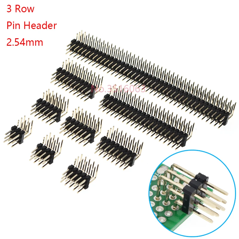 5 SZTUK 90 stopni Trzyrzędowe męskie złącze PIN pod kątem prostym o skoku 2,54 mm 3*2/3/4/5/6/7/8/10/20/40 PIN/P 3x/3/4/5/6/8/10/20/40