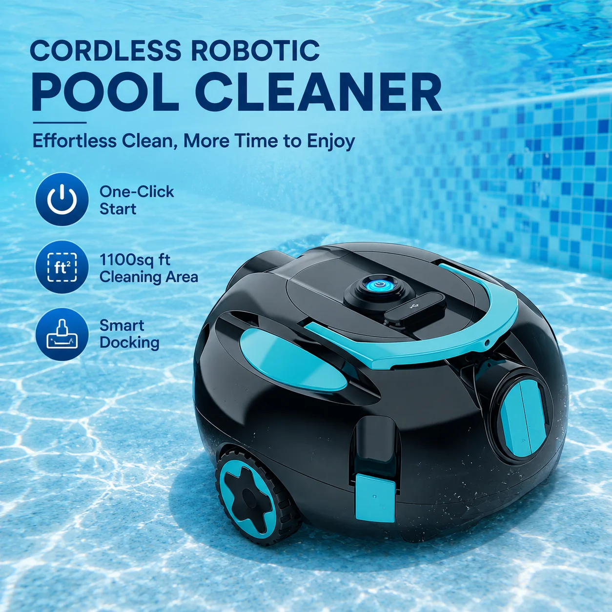 H1 Kabelloser Poolroboter Akku mit 120 Min Laufzeit für Aufstellpool und …