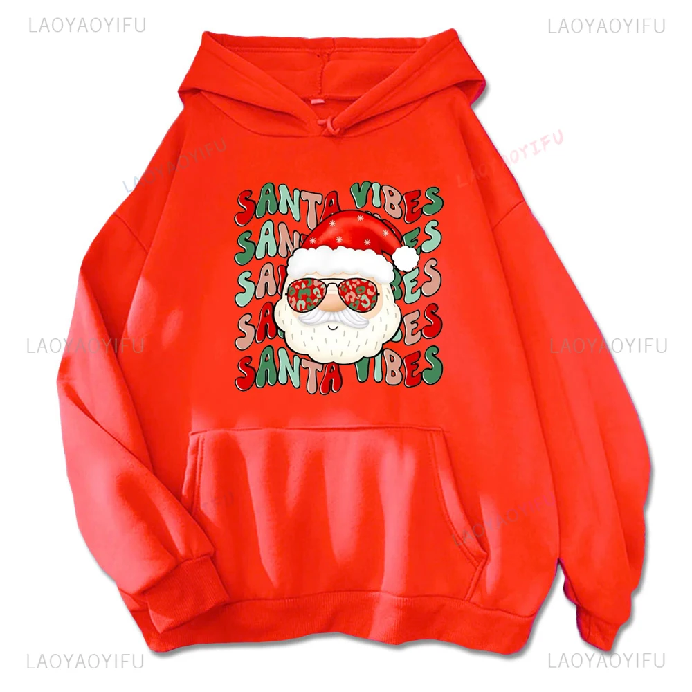 Der Geburtstag Jesu Christi Weihnachtsmann Grafik Frohe Weihnachten Bedruckte Paar Hoodies Wärme Sweatshirts Y2k Kapuzenpullover