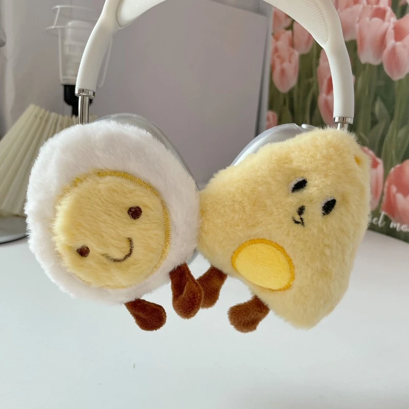 Plush Egg Cute Airpods Max Headphone Case Custom Cartoon Protective Earphone Case Cover  Decoration Headphone Accessories Gift