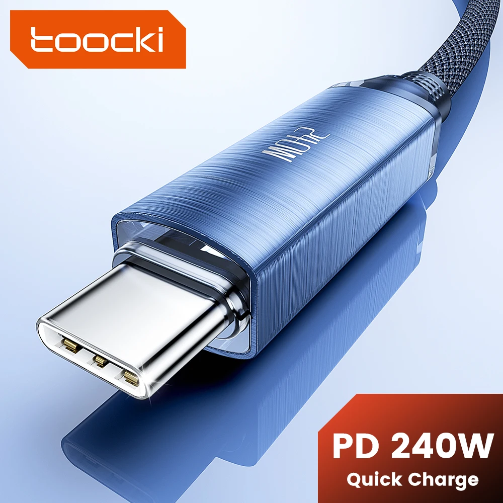 Toocki 240W Kabel USB C do typu C Super szybkie ładowanie PD Kabel do transmisji danych typu C do iPhone Xiaomi Samsung Huawei PC Macbook