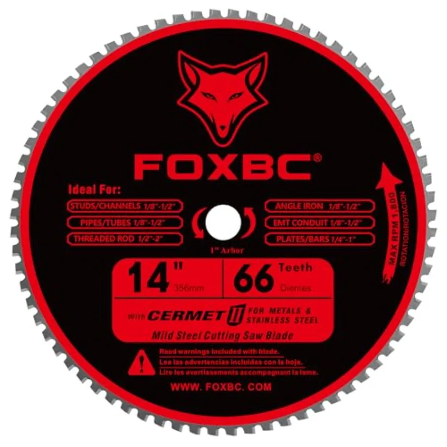 

14 Inch Metal Steel Cutting Saw Blade 66 Tooth for Evolution 14 Inch Chop Saw and Other Cermet Carbide Up to 5X Longer Life