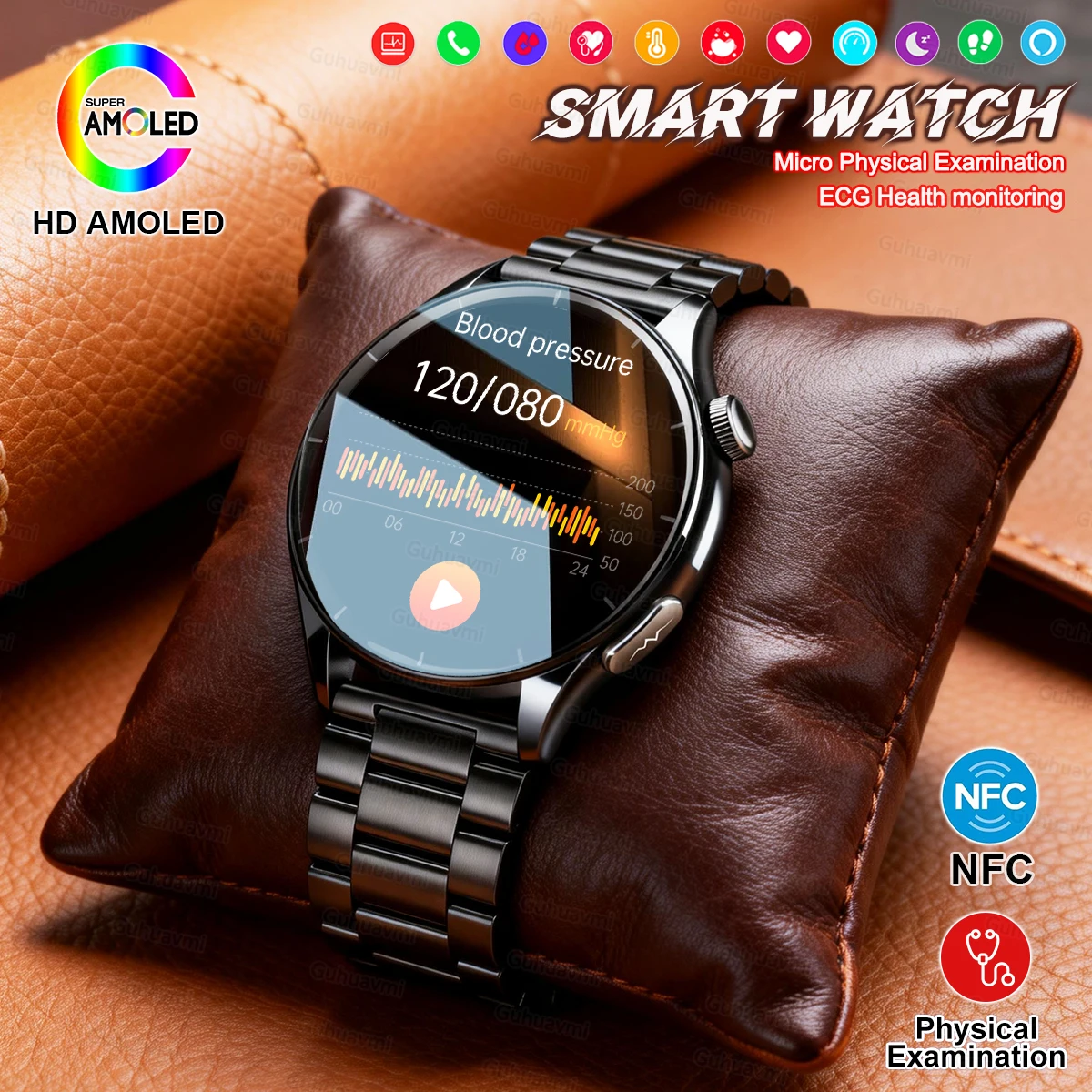 2026 New Smart Watch ECG+PPG Health Monitoring Blood Pressure UricAcid Fitness Tracker Clock Sport Call Smartwatch Custom Dial