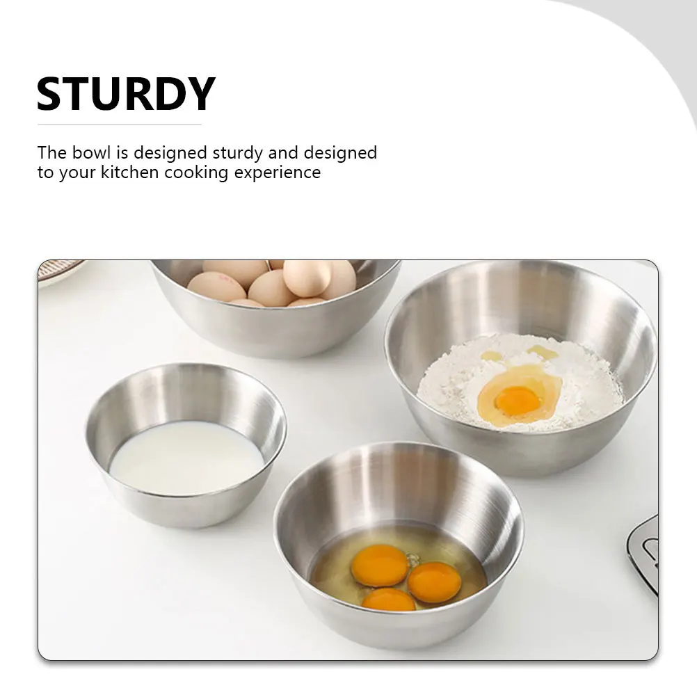 وعاء خلط من الفولاذ المقاوم للصدأ 2L ضرب البيض سلطة حساء المعكرونة تخزين أداة المطبخ وعاء متدرج ملحقات الخبز #1