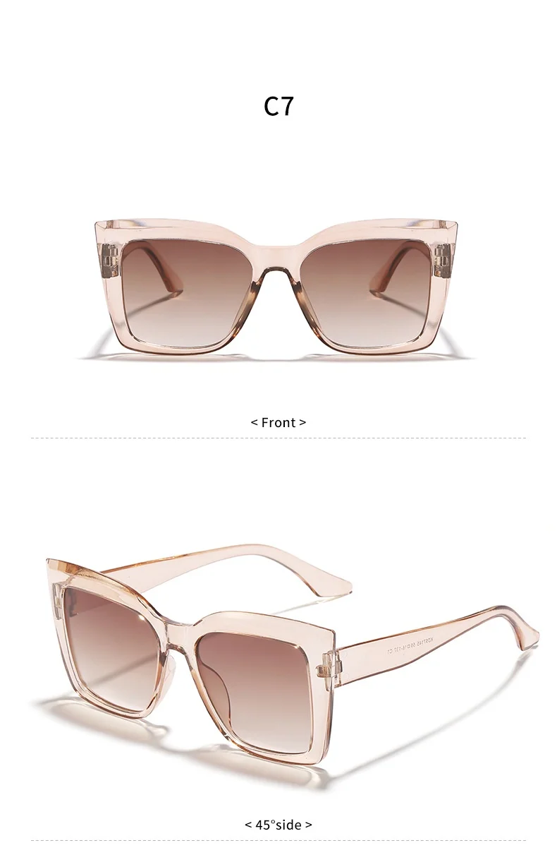 Cat Eye Sonnenbrille Damen Vintage Übergroße Sonnenbrille Damen Luxusmarke – Detail 7