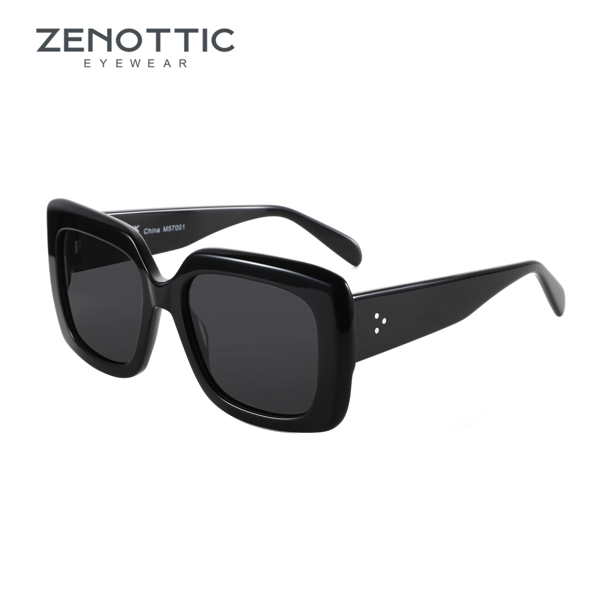 ZENOTTIC Women Large Rectangle Polarized Sunglasses Thick Frame UV400 Protection Acetate Square Sun Glasses Fashion Shade