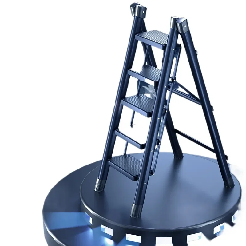 Folding Ladder for Home Use Heavy-Duty A-Frame Telescoping Aluminum Multi-Functional Indoor Step Ladder Portable Foot Stool