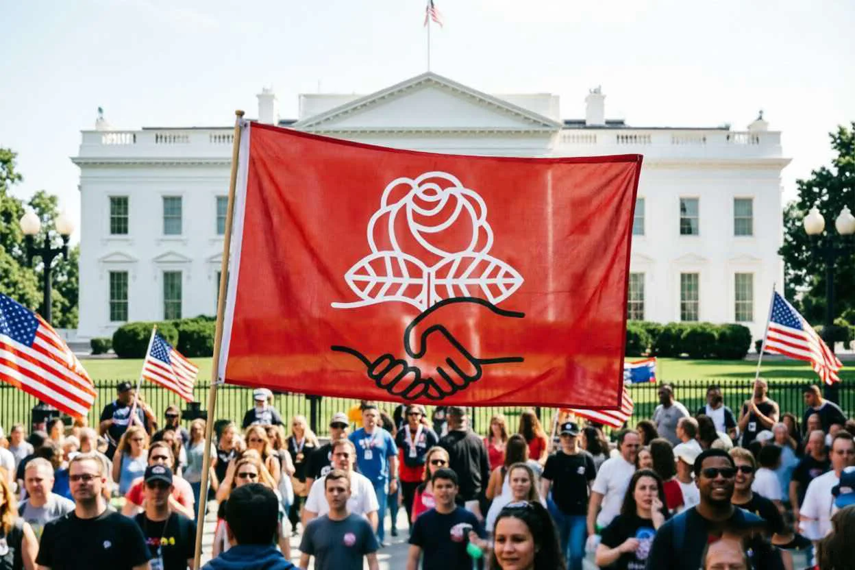 Democratic Socialists of America DSA Flag Banner Polyester Fiber Outdoor Use Political Community Group Display