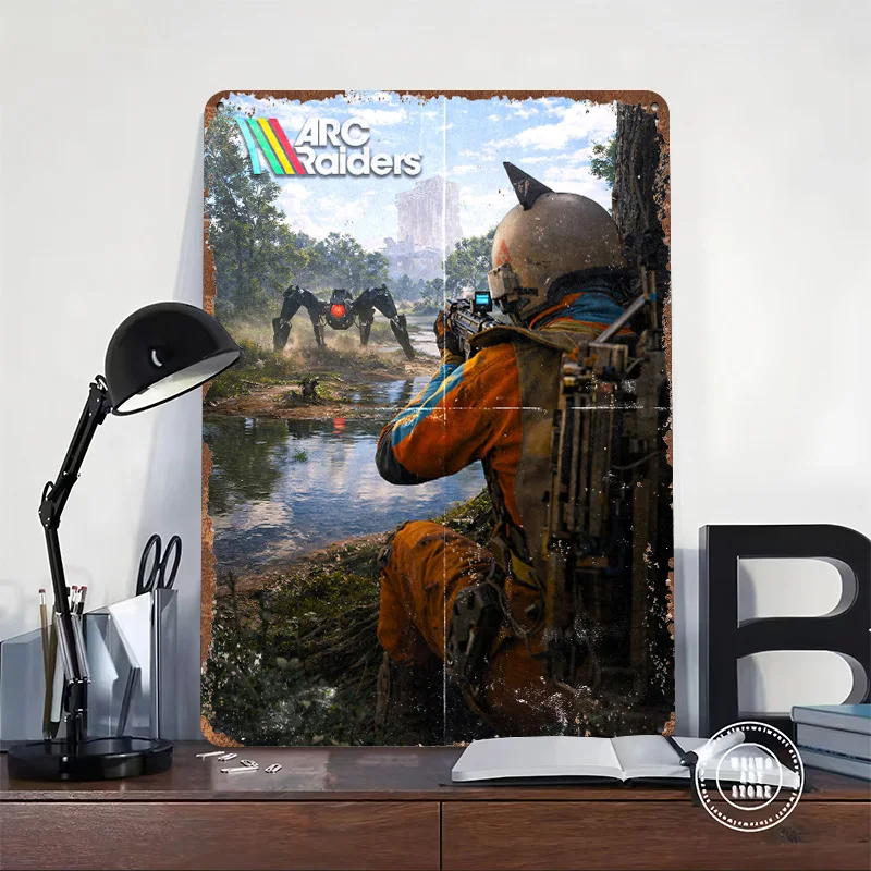 ARC Raiders Standoff Game Cover Art Tinplate Poster Customized Wall Art Retro Vintage Metal Signs for Fans Decoration Room House