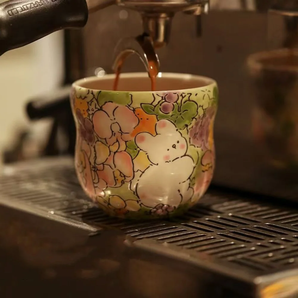 340ML Cartoon Snake Pattern Ceramic Coffee Mug for Girls Cappuccino Latte Espresso Cup Eco-Friendly Kitchen Diningware