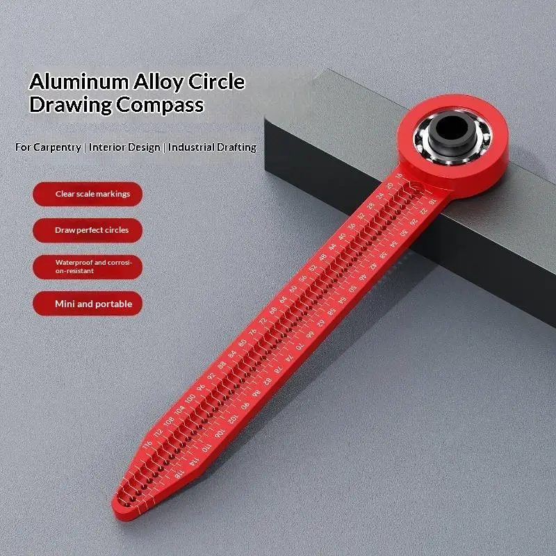 Aluminum Alloy Smooth Bearing Woodworking Compass Adjustable Rotary Ruler Circle Tool Layout Marking Scribing Gauge Carpenter