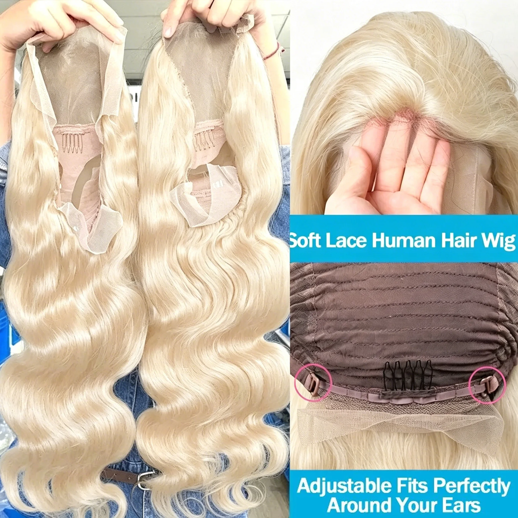 613 Hd Lace Frontal Wig 13x6 Body Wave Human Hair Wigs Blonde Human Lace Front Wig 13x4 Transparent Wig Pre Plucked 250 Density - Image 5