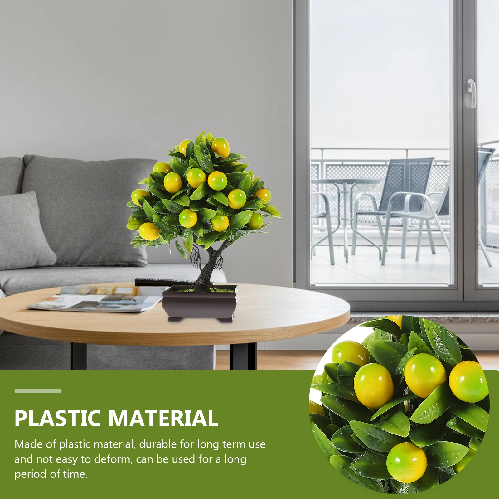 

Artificial Lemon Potted Plant Living Room Decor Realistic Bonsai Tree Decorative Fake Flowers Desktop Ornament Plastic Home
